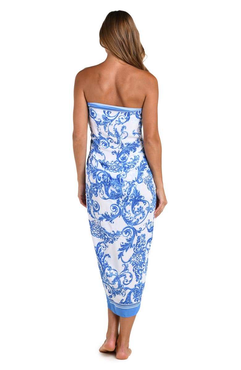 L'AGENCE Maribel Baroque Cover-Up Pareo, Alternate, color, Blue