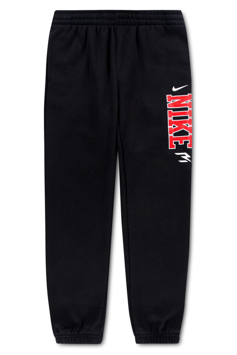 Kids' Vertical Logo Fleece Joggers, Main, color, BLACK