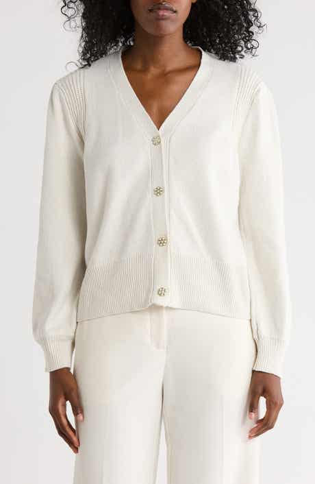 Joseph A Faux Pearl Button Cardigan