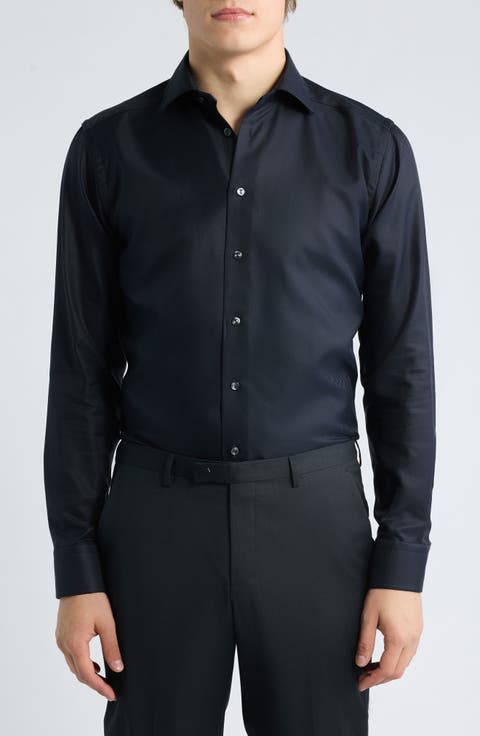 Slim Fit Cotton Twill Dress Shirt