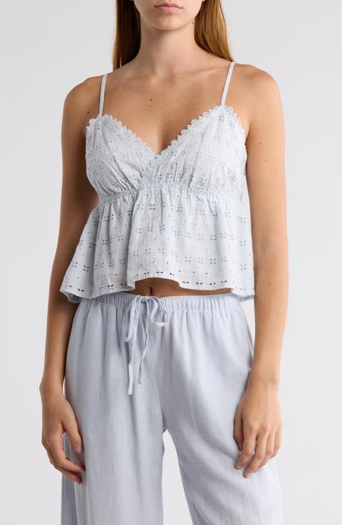 Pretty Eyelet Peplum Cami