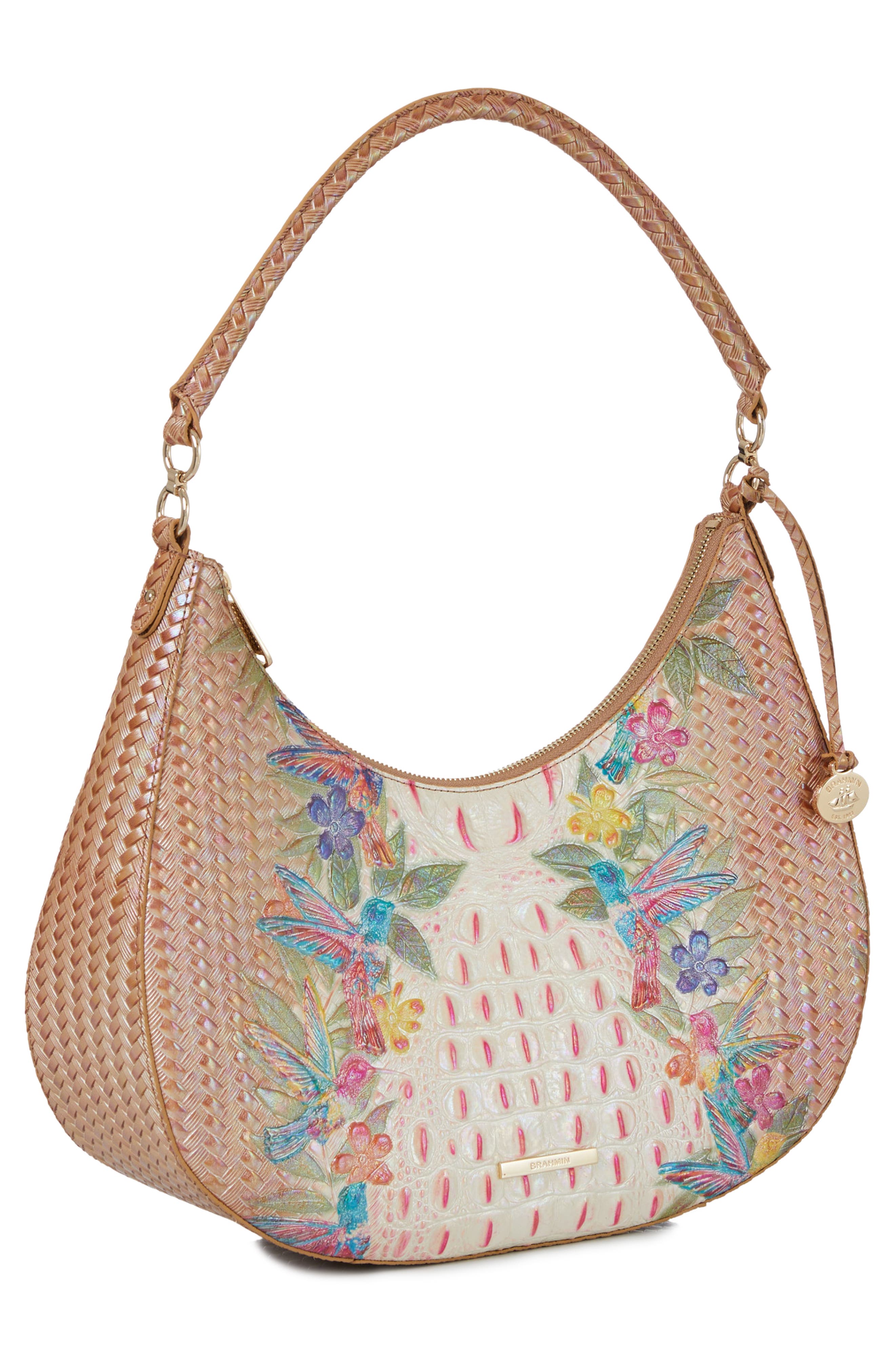 Brahmin Bekka Embossed Leather Shoulder Bag, Alternate, color, 