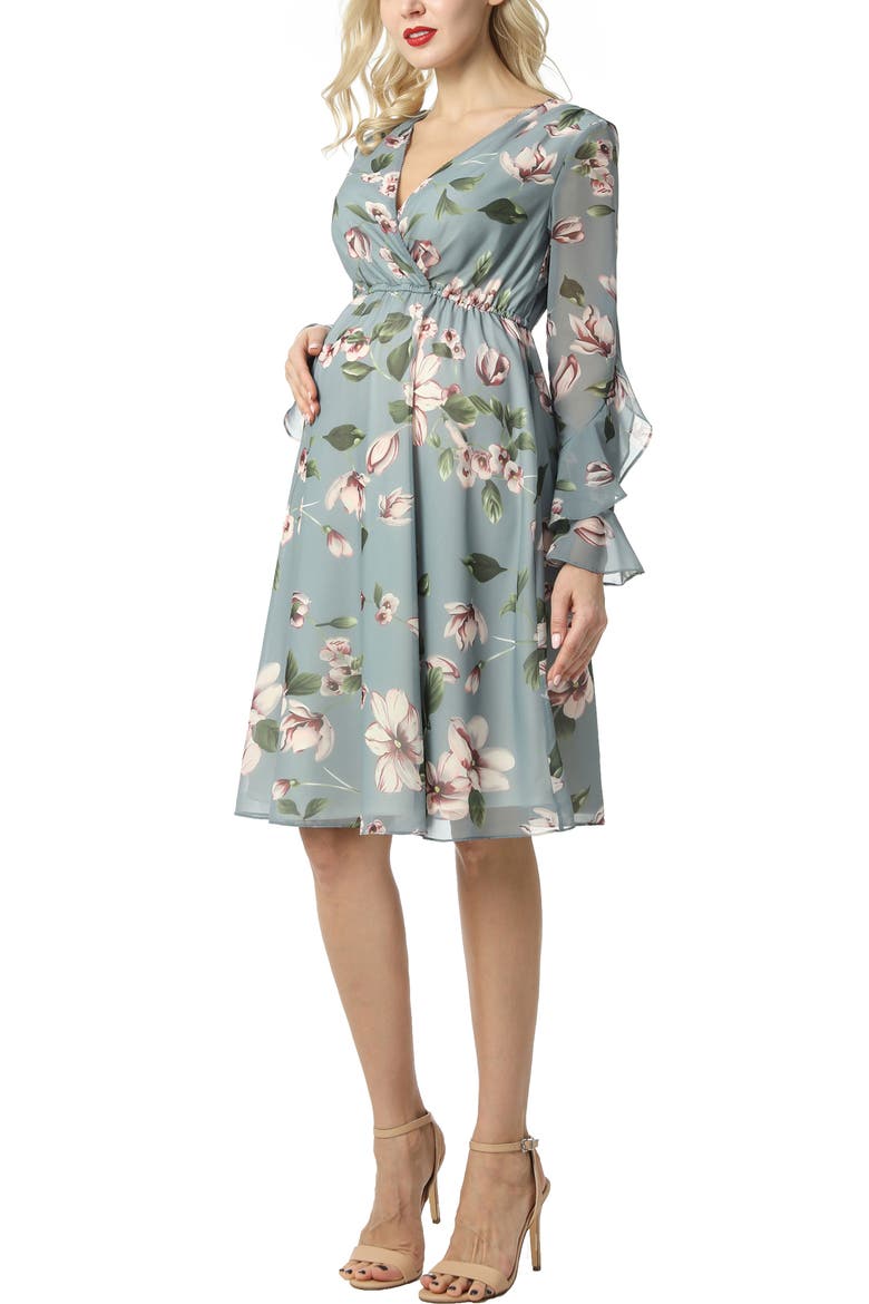 Salena Maternity Floral Print Dress, Alternate, color, Multicolored