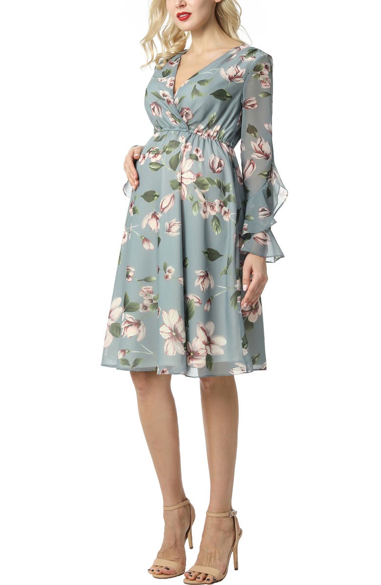 Kimi & Kai Salena Maternity Floral Print Dress, Alternate, color,