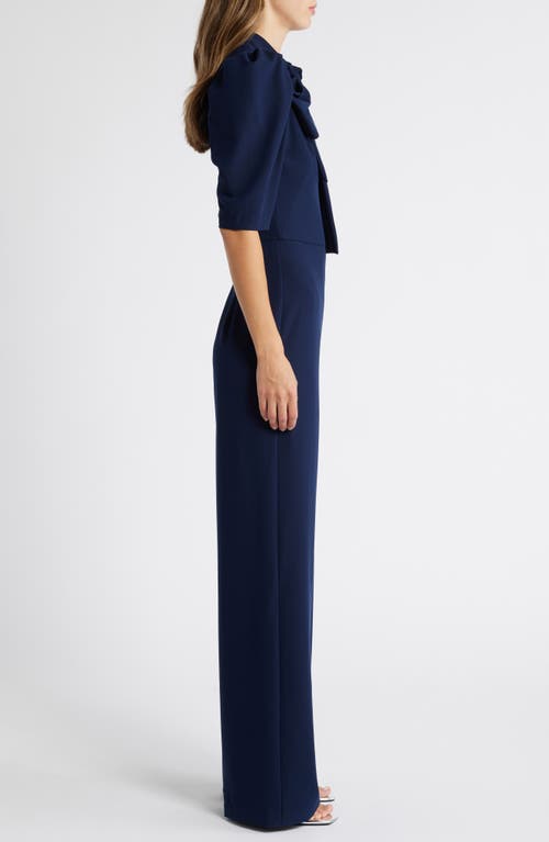 BLACK HALO BLACK HALO ARA TIE NECK PUFF SLEEVE JUMPSUIT