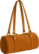 COACH Kisslock 28 Suede Barrel Bag