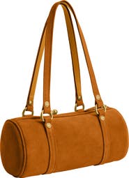 COACH Kisslock 28 Suede Barrel Bag