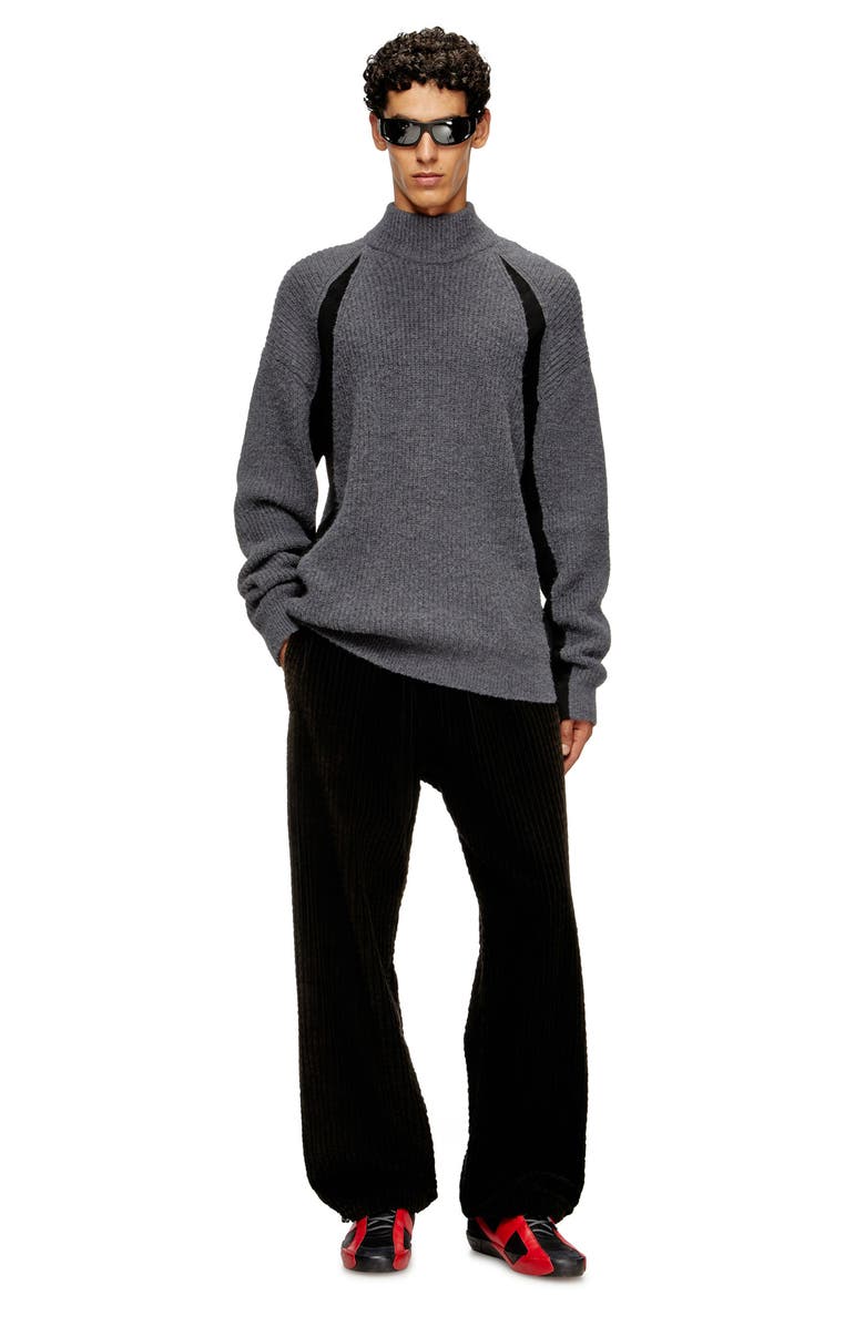DIESEL<sup>®</sup> K-Lollo Mixed Media Sweater, Alternate, color, Gravel Grey