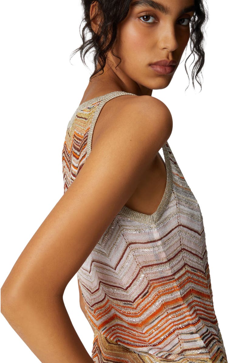 Missoni Chevron Lamé Tank Top With Sequins, Alternate, color, Multicoloured