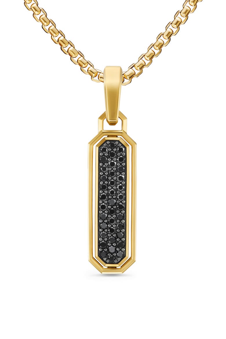 Streamline® Inlay Amulet in 18K Yellow Gold with Black Onyx & Black Diamonds, 30.7mm, Main, color, GOLD/ ONYX