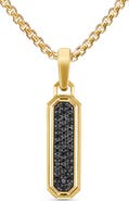David Yurman Streamline® Inlay Amulet in 18K Yellow Gold with Black Onyx & Black Diamonds, 30.7mm