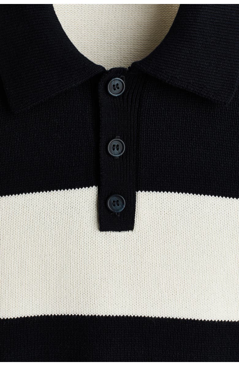 H&M Relaxed Fit Polo Shirt, Alternate, color, Dark Blue/Striped