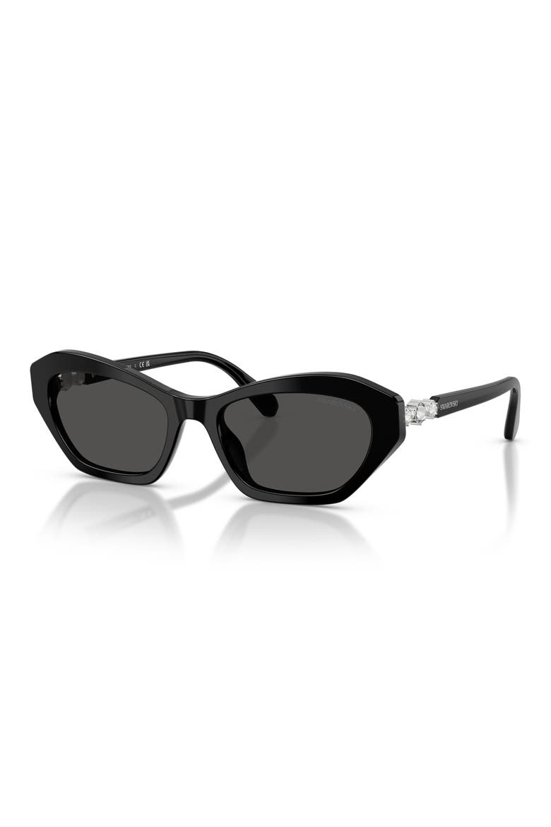 54mm Cat Eye Sunglasses, Alternate, color, BLACK / DARK GREY