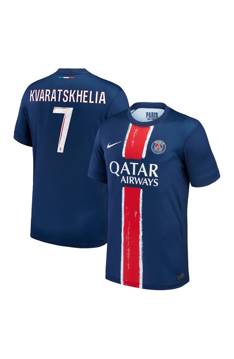 Nike Men's Nike Khvicha Kvaratskhelia Navy Paris Saint-Germain 2024/25 Home Replica Player Jersey, Main, color, 