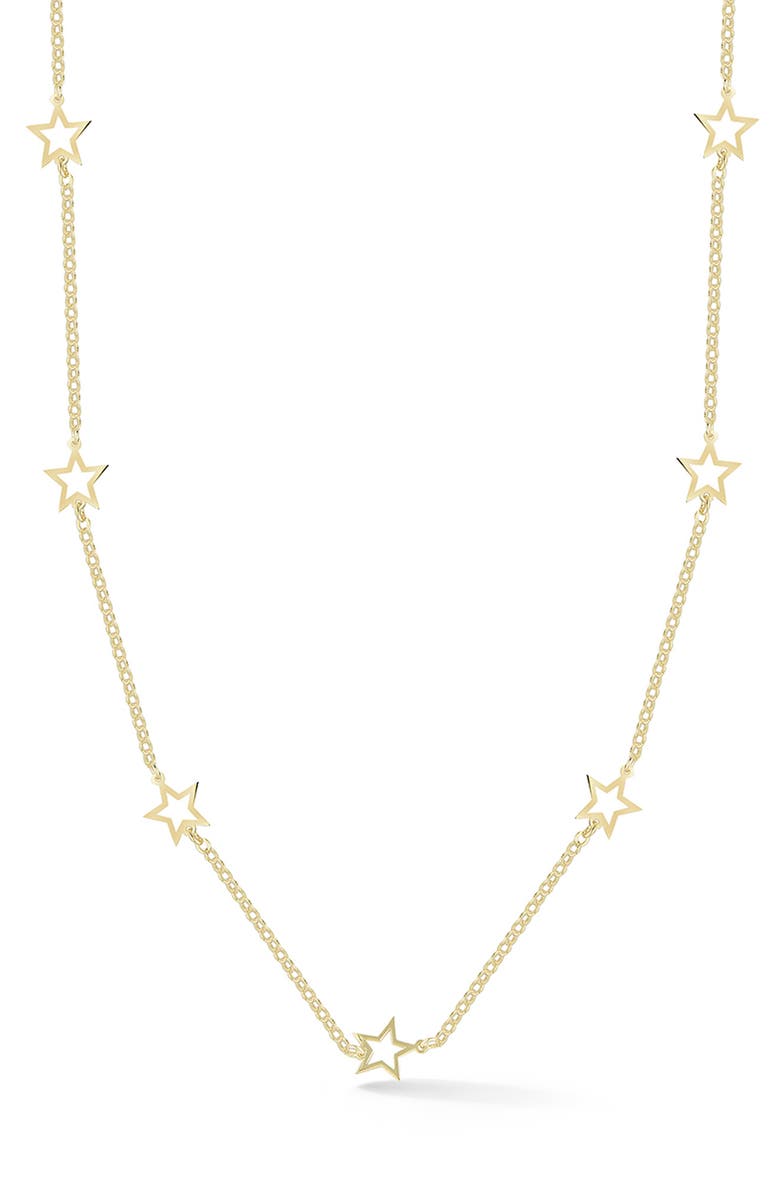 GLAZE JEWELRY Star Station Chain Necklace, Main, color, Gold