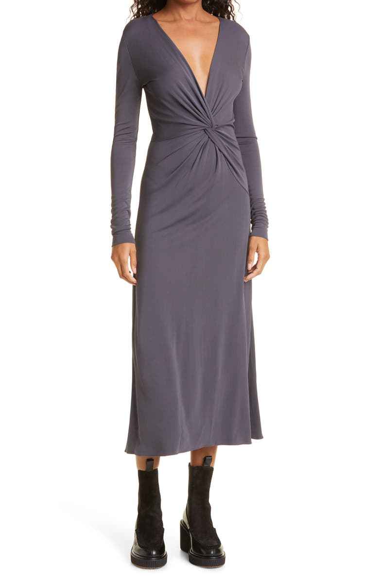 rag & bone Jules Jersey Long Sleeve Midi Dress, Main, color, 