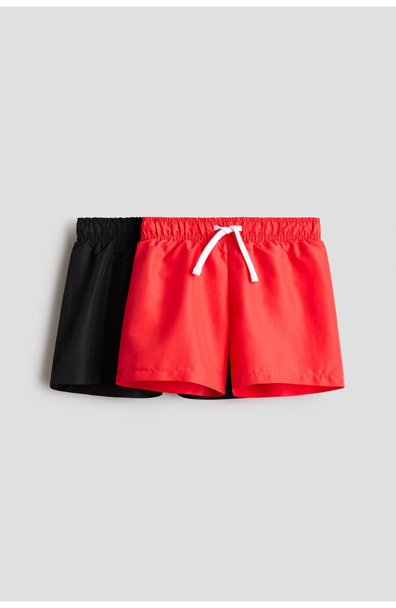H&M 2-pack Swim Shorts, Main, color, Red/Black