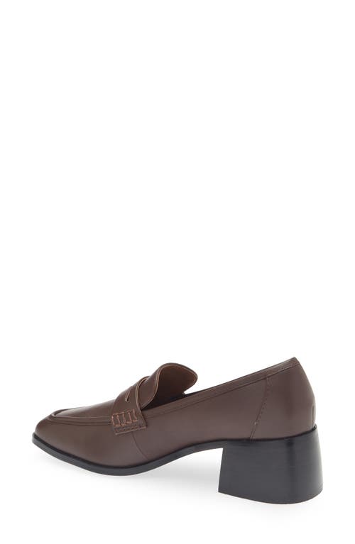 Reiss Heidi Penny Loafer Pump In Chocolate