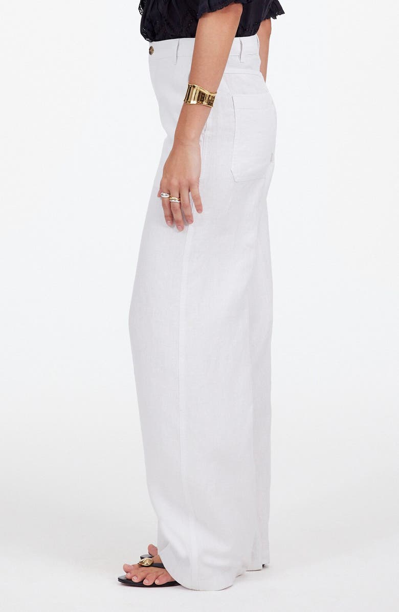 Madewell The Zoe Relaxed Wide Pant Linen Pants, Alternate, color, Salt