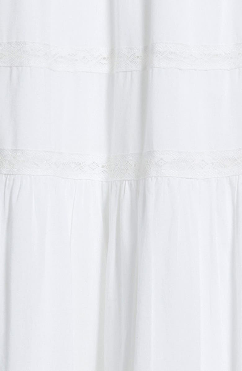 LoveShackFancy Kids' Sampaio Lace Trim Tiered Maxi Skirt, Alternate, color, White