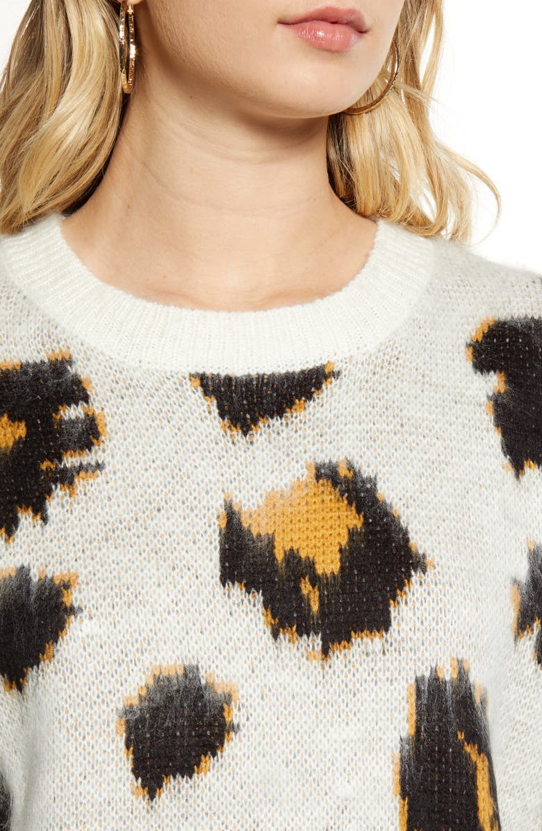 Woven Heart Leopard Pullover, Alternate, color, 