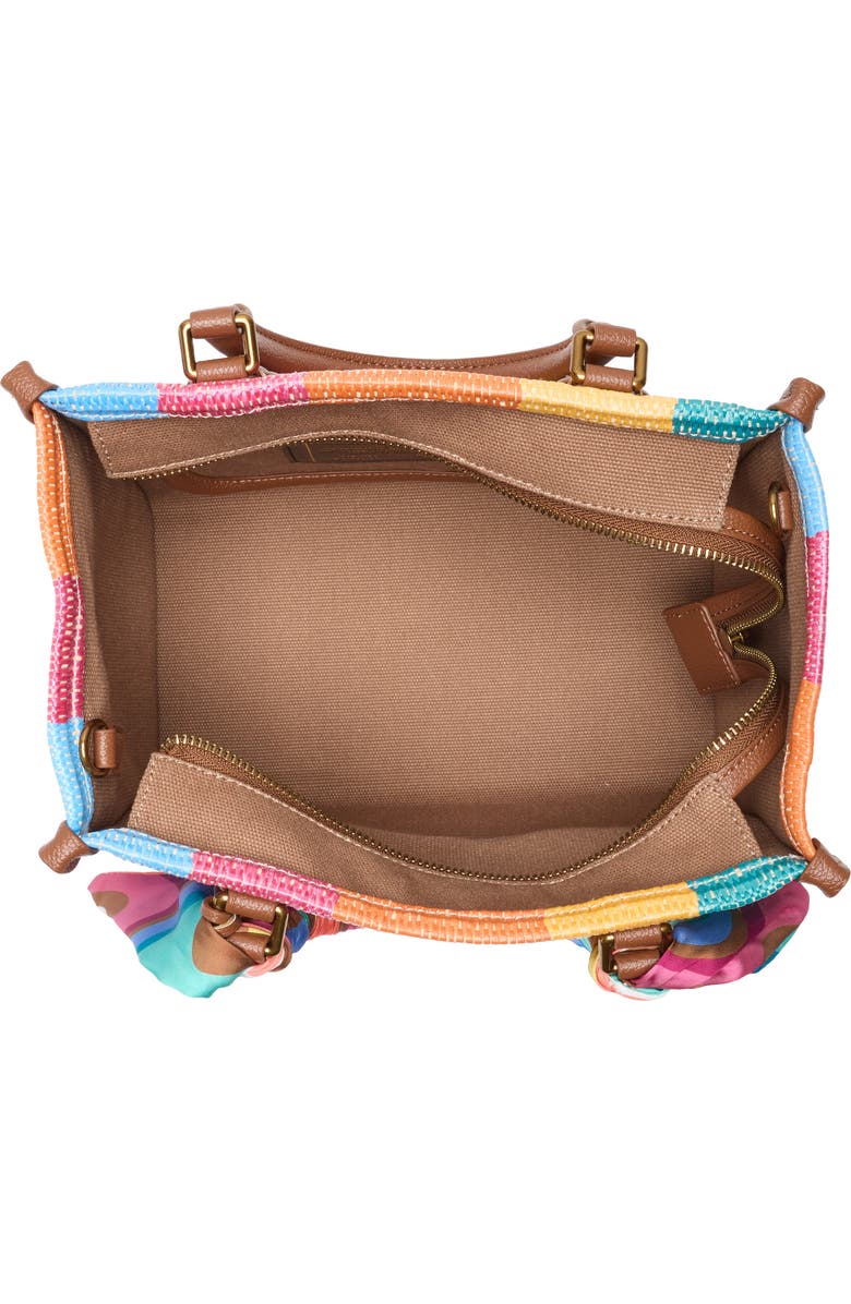 Kurt Geiger London Small Chiswick Raffia Tote, Alternate, color, Brown/ Rainbow