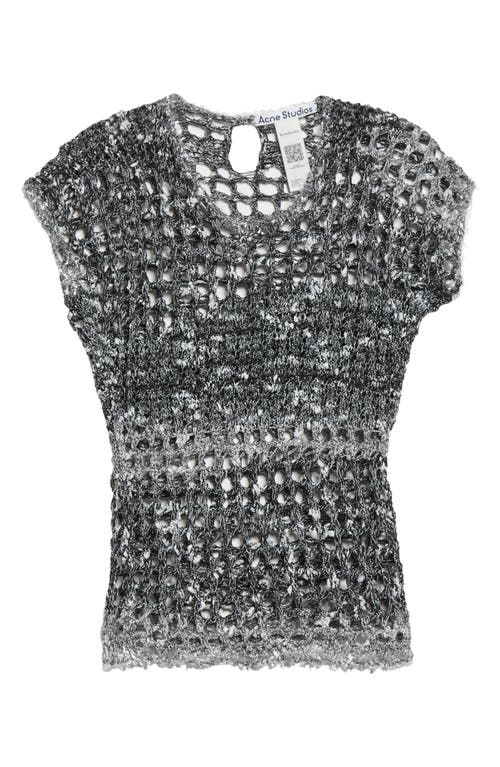 Acne Studios Crochet Crop T-shirt In Gray