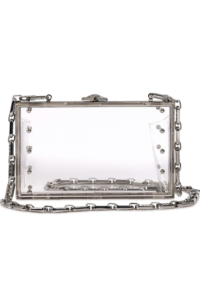 DESERI Halo Crossbody Clutch, Main, color, Silver