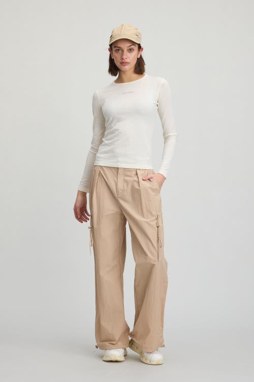 Cozy Zero 100% Merino Lightweight Soft L/s Crew In Beige