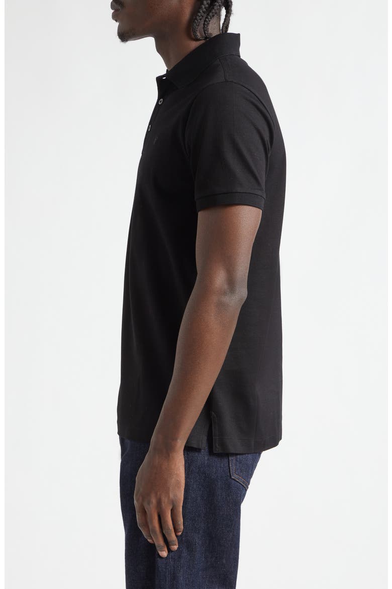 Embroidered Logo Cotton Piqué Polo, Alternate, color, CLASSIC BLACK