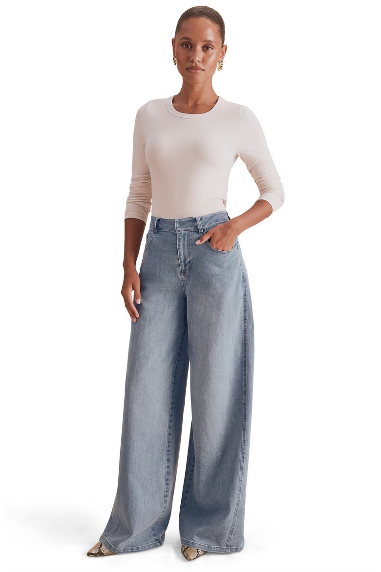 x Cellajaneblog Wide Leg Jeans, Alternate, color, INDIGO BLUE