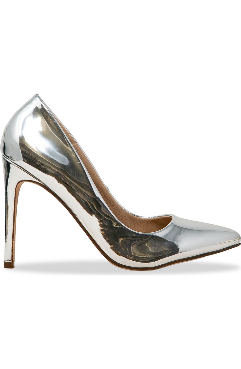 CHASE AND CHLOE Lala Pointed Toe Pump, Alternate, color, Silver Mirror