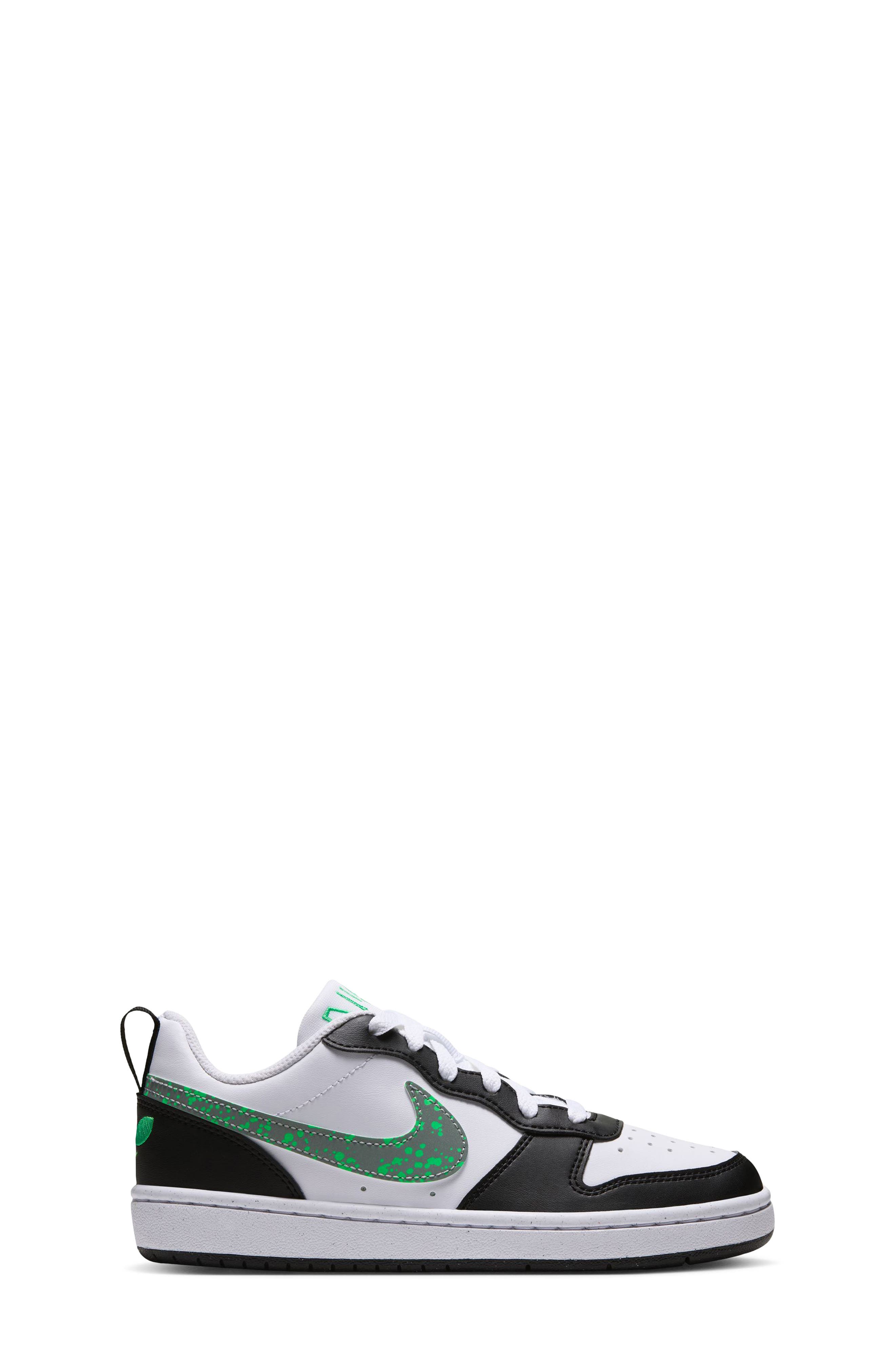 Kids' Court Borough Low Sneaker, Alternate, color, WHITE/ SILVER/ BLACK/ GREEN