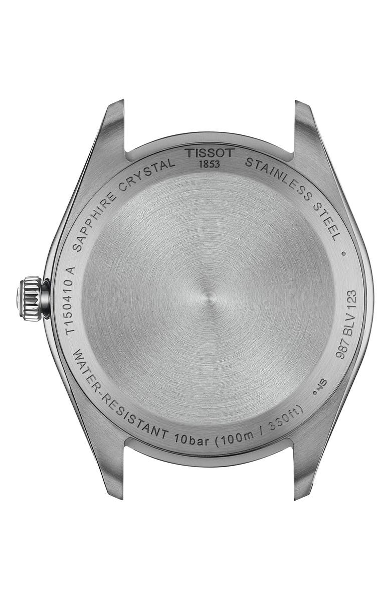 Tissot PR 100 Quartz Leather Strap Watch, 40mm, Alternate, color, Black