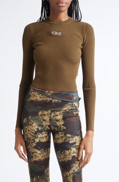 XFLWAM Women's Long Sleeve Crew Neck Sweater Tops Solid Color Waffle Knit Soft Pullover Jumper Khaki S