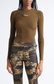 DIESEL® M-Valari Logo Cutout Rib Top