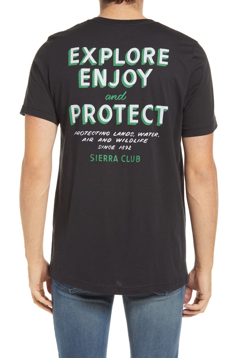 x Sierra Club Explore Enjoy Graphic Tee, Alternate, color, BLACK