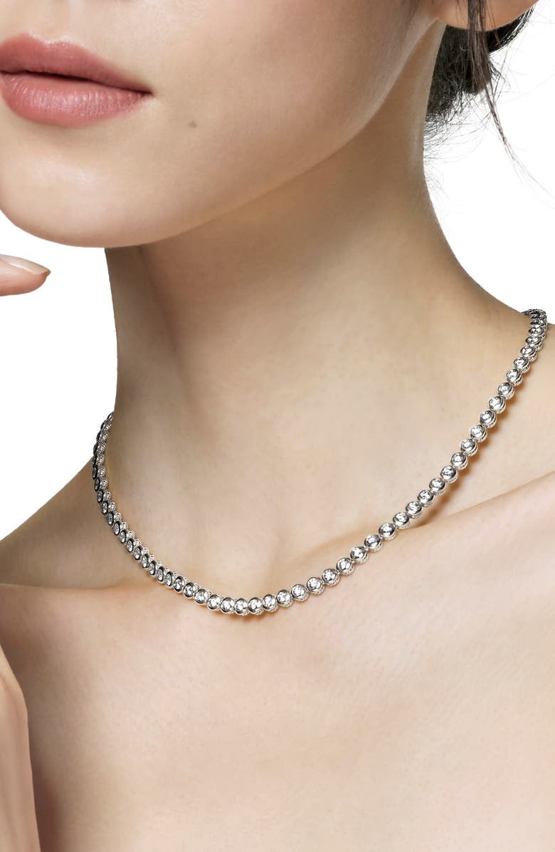 David Yurman Bezel Set Diamond Tennis Necklace, 4.7mm, Alternate, color, Metallic Gold