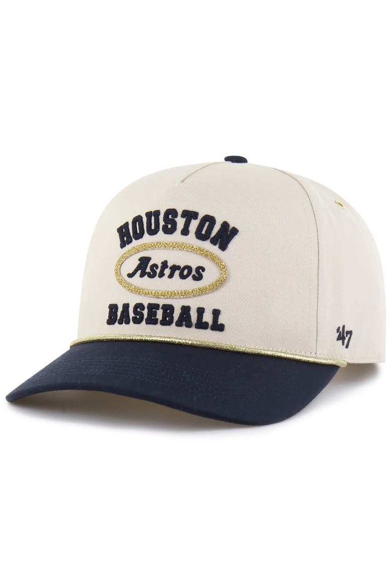 Men's '47 x Stoney Clover Lane  Natural/Navy Houston Astros Glitter Rope Hitch Adjustable Hat, Alternate, color, Natural