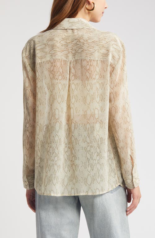 OPEN EDIT OPEN EDIT SHEER BUTTON-UP SHIRT