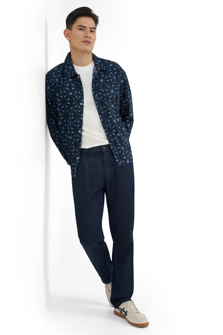 Relaxed Pleated Straight Leg Jeans, Alternate, color, RINSE