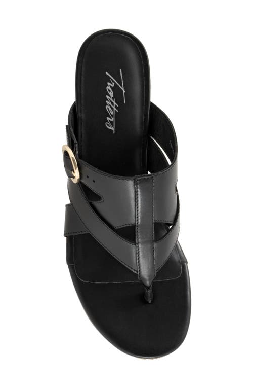 Trotters Nikki Kitten Heel Flip Flop In Black