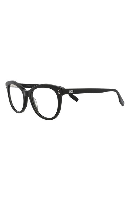 Alexander Mcqueen Mcqueen 51mm Cat Eye Optical Frames In Black Black Transparent