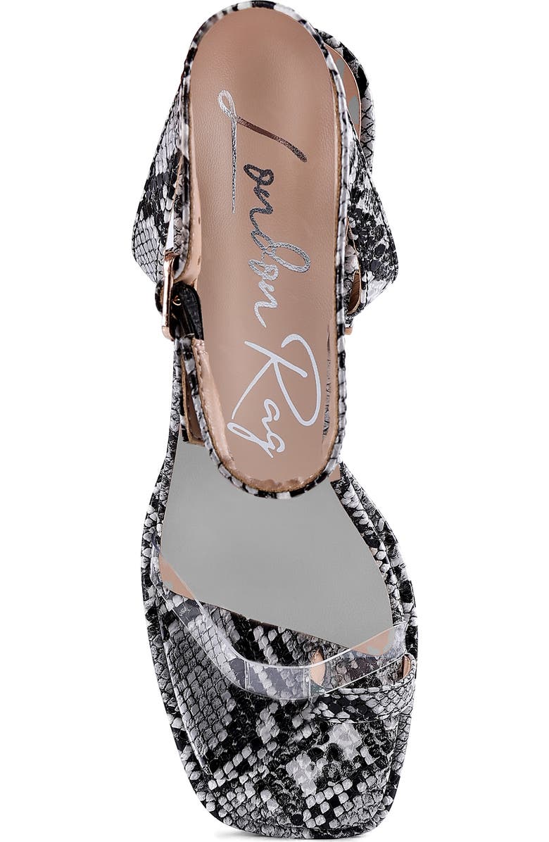 LONDON RAG Such Flirt Snake Embossed Block Heel Sandal, Alternate, color,