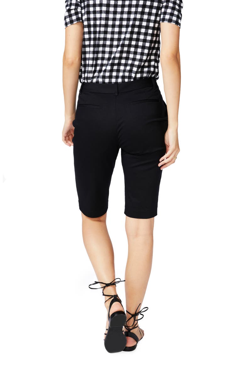 Stretch Cotton Twill Bermuda Shorts, Alternate, color, RICH BLACK