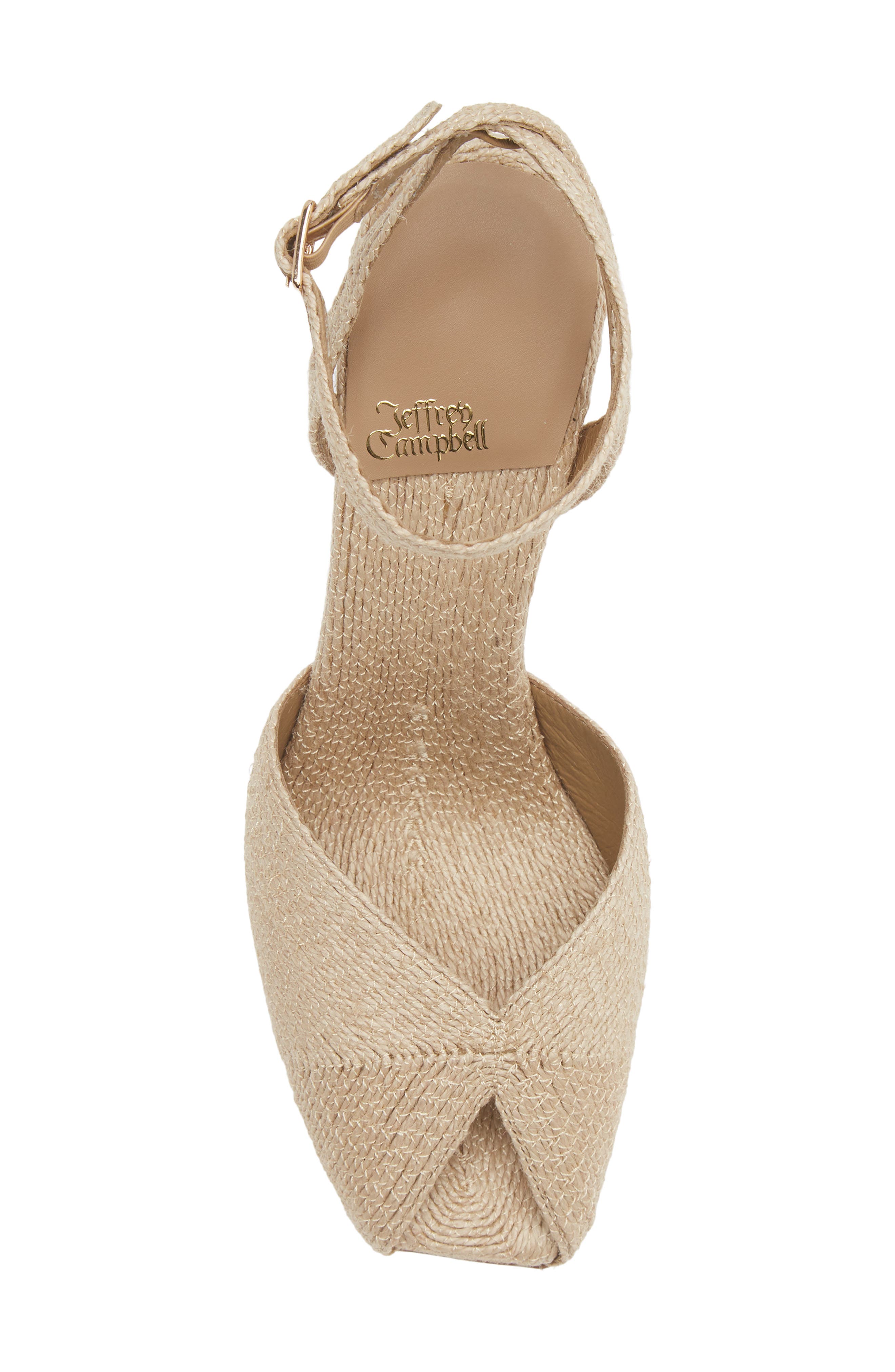Jeffrey Campbell Behoove Ankle Strap Peep Toe Pump, Alternate, color, Natural Jute