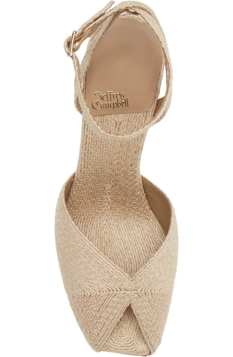 Jeffrey Campbell Behoove Ankle Strap Peep Toe Pump, Alternate, color, Natural Jute