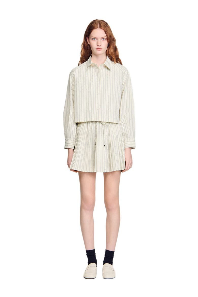 Striped rhinestone shirt, Alternate, color, Ecru