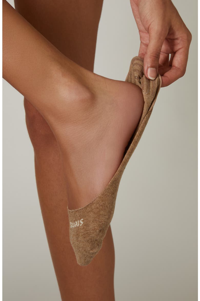 Assorted 3-Pack Cotton Blend No-Show Socks, Alternate, color, BROWN