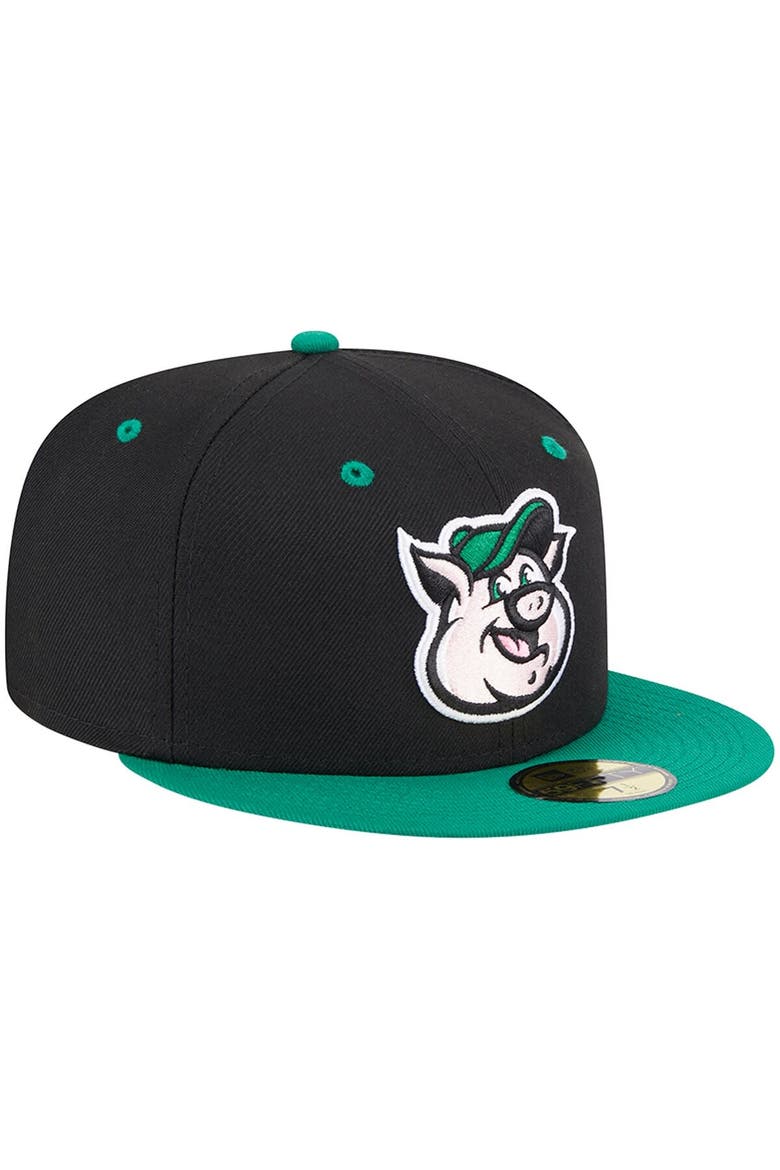 Men's New Era Black Kannapolis Cannon Ballers Theme Nights Kannapolis Qs  59FIFTY Fitted Hat, Alternate, color, Black